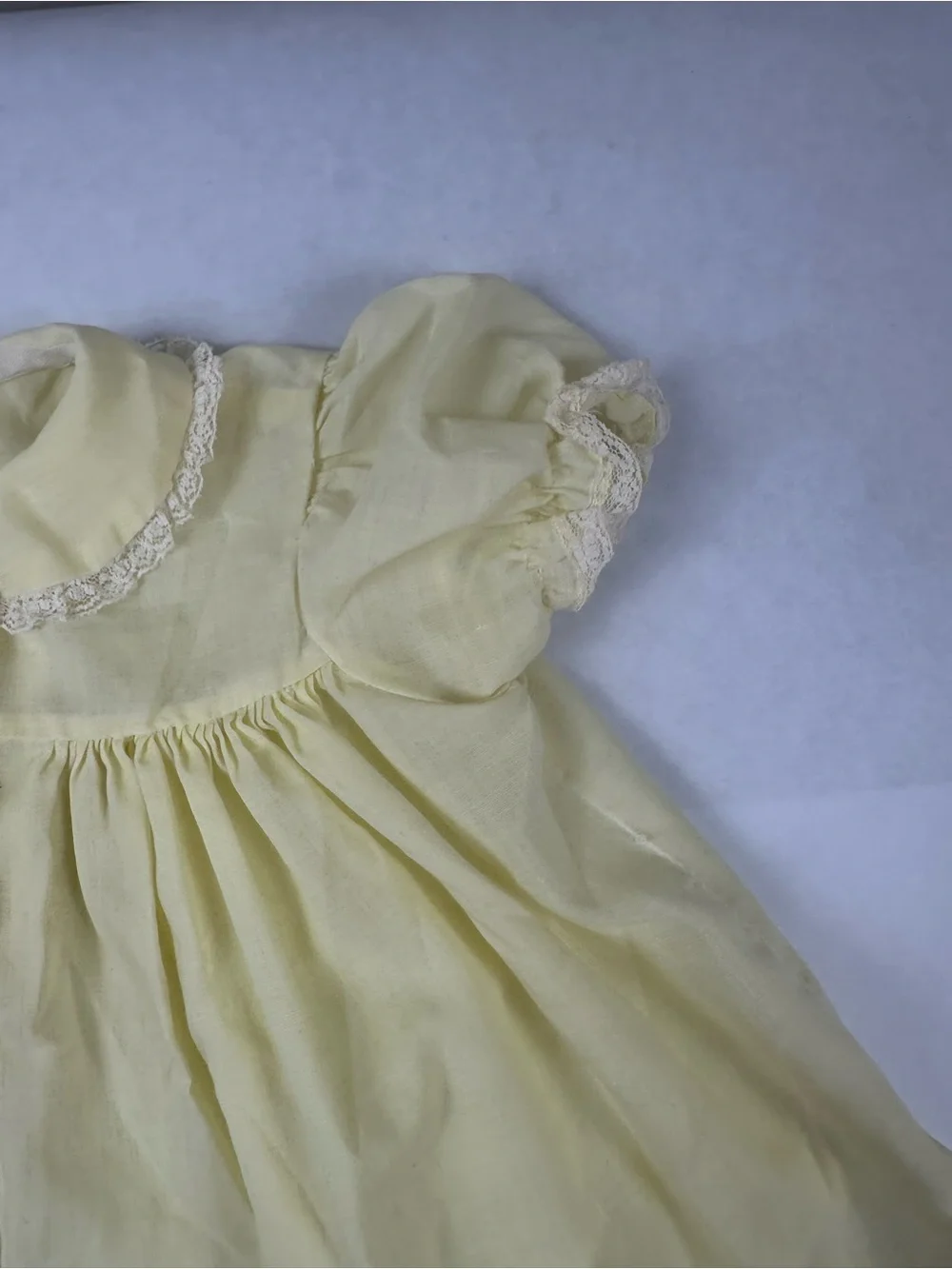 Sweet Yellow Lace-Trim Baby Dress - Short Puff Sleeves